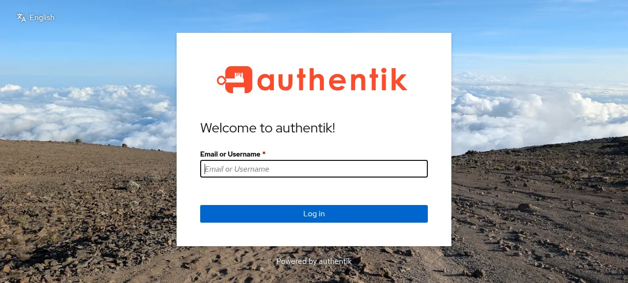 The authentik login page