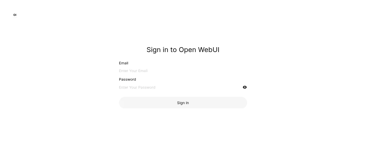 The Open WebUI sign-in page